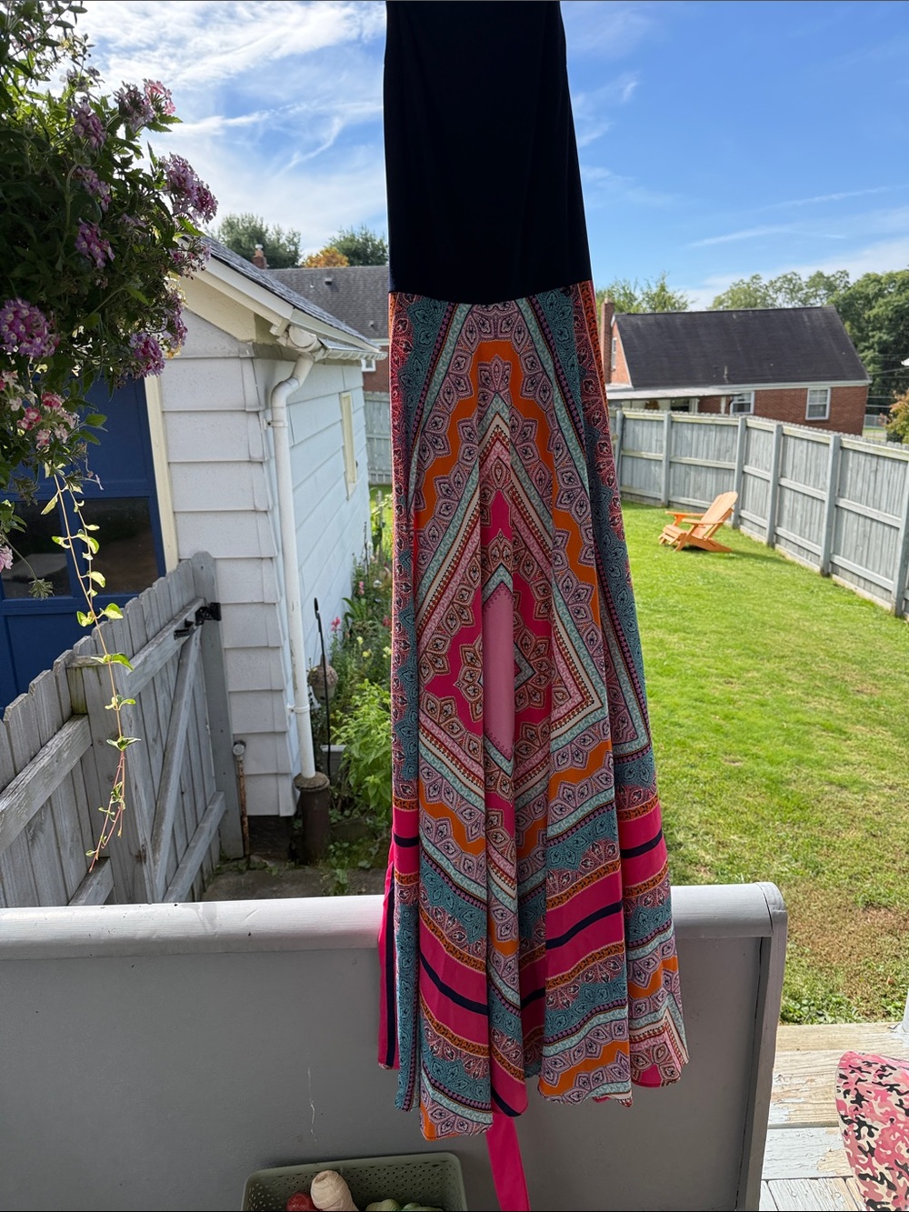 Eliza J Black & Pink Multi Geometric Maxi Dress